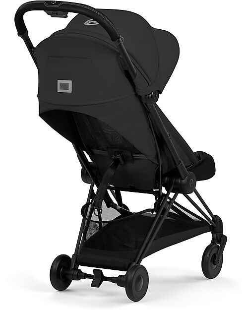 Cybex Coya Stroller Sepia Black - Matt Black Frame - Lightweight and Ultra-Compact Foot Board