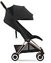 Cybex Coya Stroller - Sepia Black Rosegold Frame - Light and Ultra-Compact from Birth to 4 Years Lights Strollers