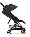 Cybex Coya Stroller Sepia Black - Rosegold Frame - Lightweight and Ultra-Compact Foot Board