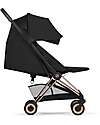 Cybex Coya Stroller Sepia Black - Rosegold Frame - Lightweight and Ultra-Compact Foot Board