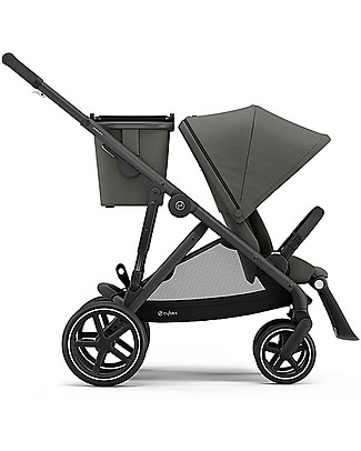 Cybex Duo Gazelle S Stroller + Cot - Black/Soho Grey Double Pushchairs
