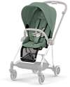 Cybex DUO Mios3 - Frame Stroller Chrome Black with Seat Pack and Carrycot Leaf Green Trio and Duo Strollers