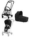 Cybex DUO Mios3 - Frame Stroller Matt Black with Seat Pack and Carrycot Sepia Black Trio and Duo Strollers