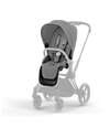 Cybex DUO Priam4 - Frame Stroller Chrome Black with Seat Pack and Carrycot Mirage Grey Trio and Duo Strollers