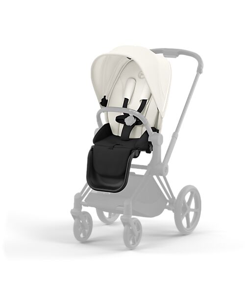 Cybex DUO Priam4 - Frame Stroller Chrome Black with Seat Pack and Carrycot Offwhite Trio and Duo Strollers