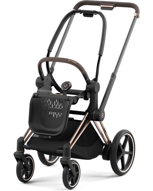 Cybex DUO Priam4 - Frame Stroller Rosegold with Seat Pack and Carrycot Offwhite Trio and Duo Strollers