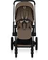 Cybex e-Priam Duo Comfort Matt Black Frame with Seat and Foldable Carrycot Coconut Brown Foot Board