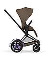 Cybex e-Priam Duo Comfort Matt Black Frame with Seat and Foldable Carrycot Coconut Brown Foot Board