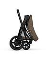 Cybex e-Priam Duo Comfort Matt Black Frame with Seat and Foldable Carrycot Coconut Brown Foot Board