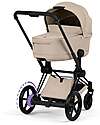 Cybex e-Priam Duo Comfort Matt Black Frame with Seat and Foldable Carrycot Cozy Beige Foot Board