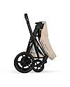 Cybex e-Priam Duo Comfort Matt Black Frame with Seat and Foldable Carrycot Cozy Beige Foot Board