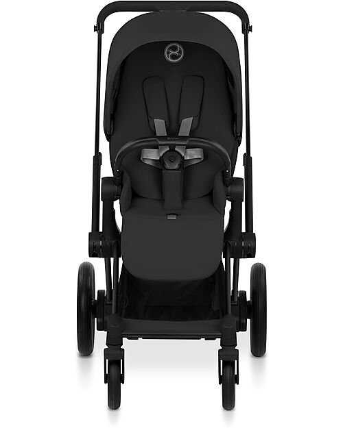 Cybex e-Priam Duo Comfort Matt Black Frame with Seat and Foldable Carrycot Sepia Black Foot Board