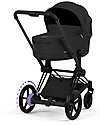 Cybex e-Priam Duo Comfort Matt Black Frame with Seat and Foldable Carrycot Sepia Black Foot Board