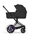 Cybex e-Priam Duo Comfort Matt Black Frame with Seat and Foldable Carrycot Sepia Black Foot Board