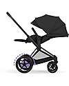 Cybex e-Priam Duo Comfort Matt Black Frame with Seat and Foldable Carrycot Sepia Black Foot Board
