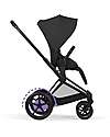 Cybex e-Priam Duo Comfort Matt Black Frame with Seat and Foldable Carrycot Sepia Black Foot Board
