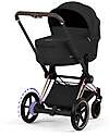 Cybex e-Priam Duo Comfort Rosegold Frame with Seat and Foldable Carrycot Sepia Black Foot Board