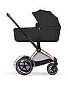 Cybex e-Priam Duo Comfort Rosegold Frame with Seat and Foldable Carrycot Sepia Black Foot Board