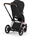 Cybex e-Priam Duo Comfort Rosegold Frame with Seat and Foldable Carrycot Sepia Black Foot Board