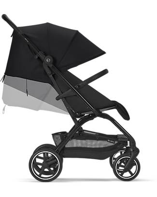 Cybex Eezy S+ 2 Stroller - Moon Black/Black - from Birth - Outstanding Mobility! Lights Strollers