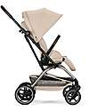Cybex Eezy S Twist + 2 Stroller - Almond Beige - Black Frame - 360° Rotating Seat Lights Strollers