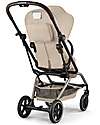 Cybex Eezy S Twist + 2 Stroller - Almond Beige - Black Frame - 360° Rotating Seat Lights Strollers