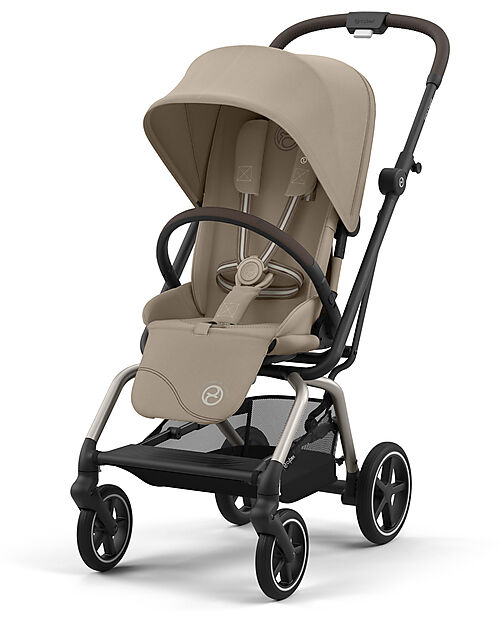Cybex Eezy S Twist+ 2 Stroller - Almond Beige - Taupe Frame - 360° Rotating Seat Pushchairs