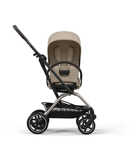 Cybex Eezy S Twist+ 2 Stroller - Almond Beige - Taupe Frame - 360° Rotating Seat Pushchairs