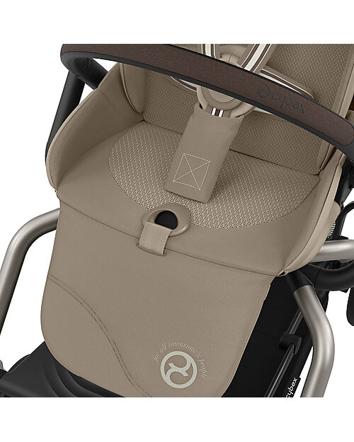 Cybex Eezy S Twist+ 2 Stroller - Almond Beige - Taupe Frame - 360° Rotating Seat Pushchairs