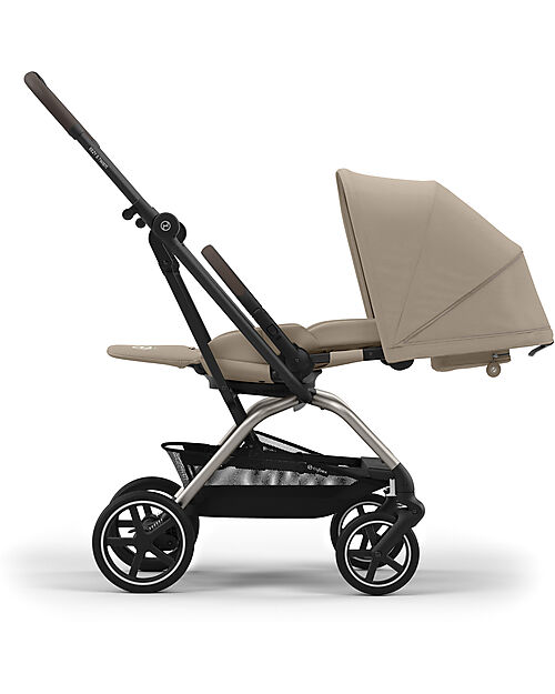 Cybex Eezy S Twist+ 2 Stroller - Almond Beige - Taupe Frame - 360° Rotating Seat Pushchairs