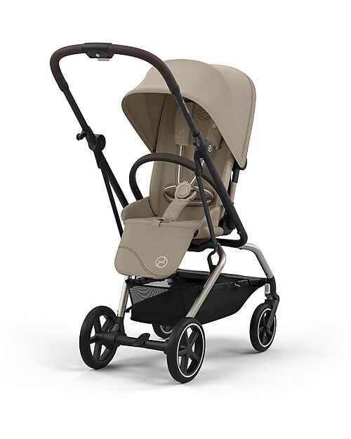Cybex Eezy S Twist+ 2 Stroller - Almond Beige - Taupe Frame - 360° Rotating Seat Pushchairs