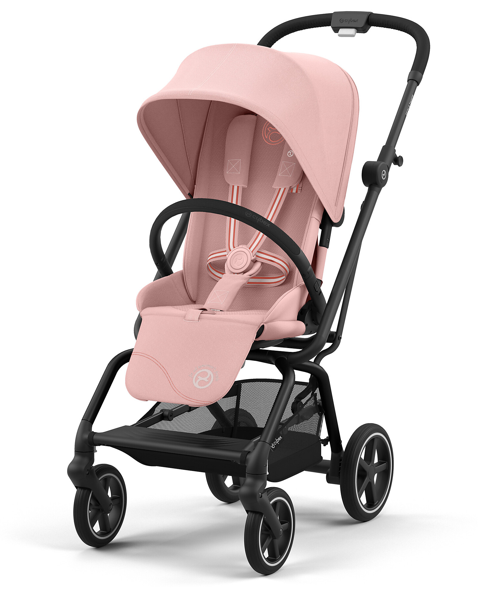 Cybex Eezy S Twist+ 2 Stroller - Candy Pink - Black Frame - 360 