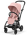 Cybex Eezy S Twist+ 2 Stroller - Candy Pink - Black Frame - 360° Rotating Seat Pushchairs
