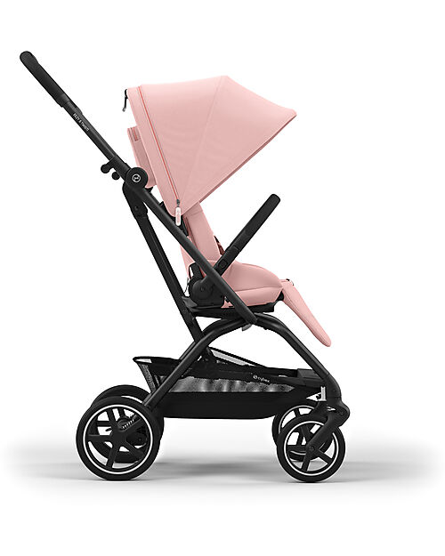Cybex Eezy S Twist+ 2 Stroller - Candy Pink - Black Frame - 360° Rotating Seat Pushchairs