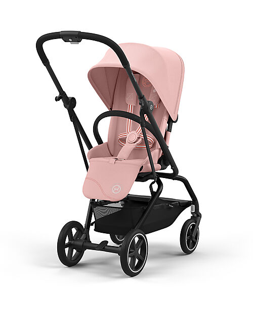 Cybex Eezy S Twist+ 2 Stroller - Candy Pink - Black Frame - 360° Rotating Seat Pushchairs