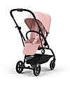 Cybex Eezy S Twist+ 2 Stroller - Candy Pink - Black Frame - 360° Rotating Seat Pushchairs