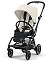 Cybex Eezy S Twist+ 2 Stroller - Canvas White - Black Frame - 360° Rotating Seat Pushchairs