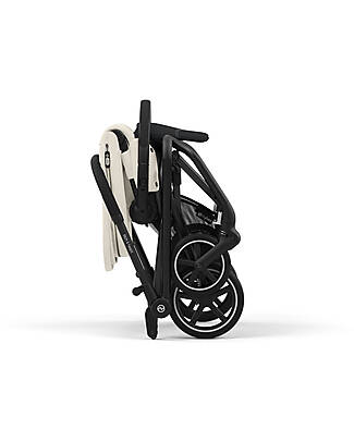 Cybex Eezy S Twist+ 2 Stroller - Canvas White - Black Frame - 360° Rotating Seat Pushchairs