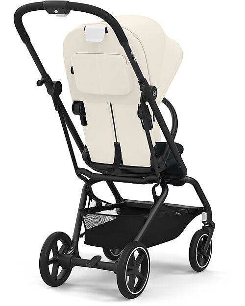 Cybex Eezy S Twist+ 2 Stroller - Canvas White - Black Frame - 360° Rotating Seat Pushchairs