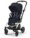 Cybex Eezy S Twist+ 2 Stroller - Dark Blue - Silver Frame - 360° Rotating Seat Pushchairs
