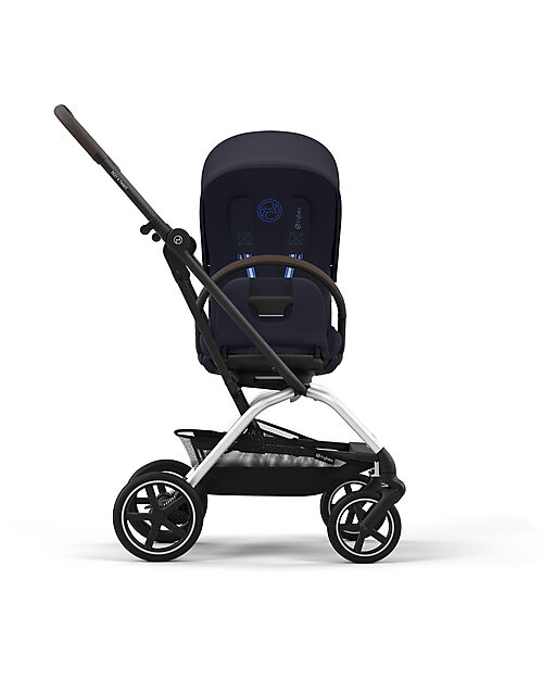Cybex Eezy S Twist+ 2 Stroller - Dark Blue - Silver Frame - 360° Rotating Seat Pushchairs