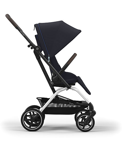 Cybex Eezy S Twist+ 2 Stroller - Dark Blue - Silver Frame - 360° Rotating Seat Pushchairs