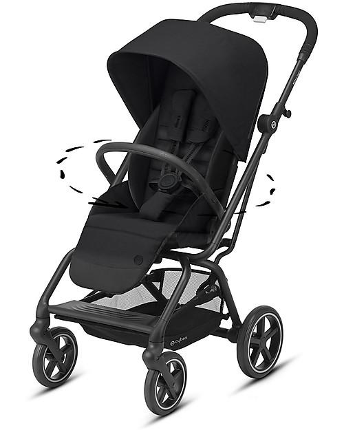 Cybex Eezy S Twist+ 2 stroller - Deep Black - 360° Rotating Seat Lights Strollers