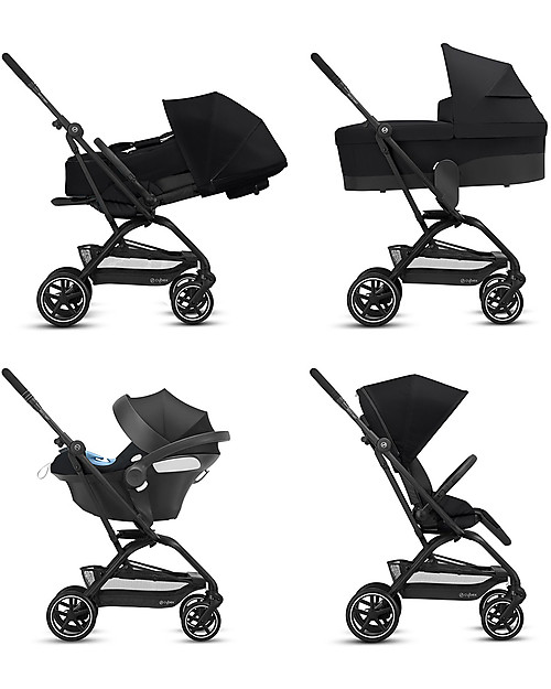 Cybex Eezy S Twist+ 2 stroller - Deep Black - 360° Rotating Seat Lights Strollers
