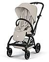 Cybex Eezy S Twist + 2 Stroller - Dune Grey - Black Frame - 360° Rotating Seat Lights Strollers