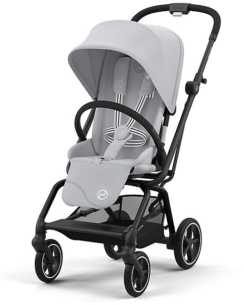 Cybex Eezy S Twist+ 2 Stroller - Fog Grey - Black Frame - 360° Rotating Seat Pushchairs