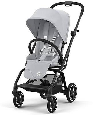 Cybex Eezy S Twist+ 2 Stroller - Fog Grey - Black Frame - 360° Rotating Seat Pushchairs