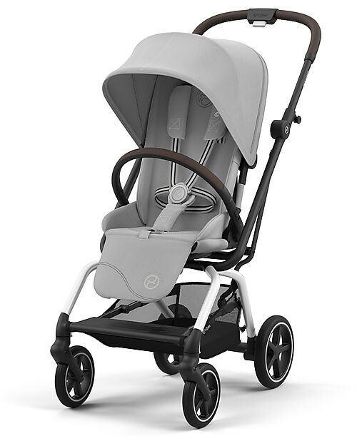 Cybex Eezy S Twist+ 2 Stroller - Fog Grey - Silver Frame - 360° Rotating Seat Pushchairs