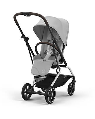 Cybex Eezy S Twist+ 2 Stroller - Fog Grey - Silver Frame - 360° Rotating Seat Pushchairs