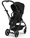 Cybex Eezy S Twist + 2 Stroller - Magic Black - Black Frame - 360° Rotating Seat Lights Strollers